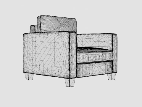 Plaza armchair sand 3D Model