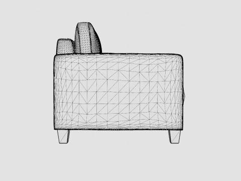 Plaza armchair sand 3D Model