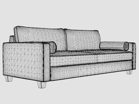 Plaza sofa off white 3D Model