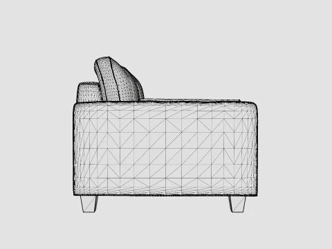Plaza sofa off white 3D Model