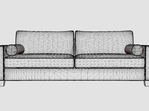 Plaza sofa sand 3D Model