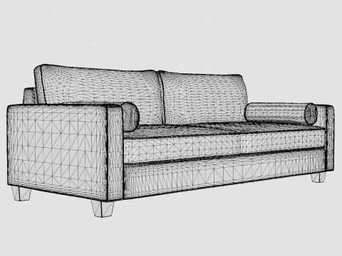 Plaza sofa sand 3D Model
