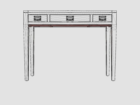 Pocasset desk console table English 3D Model