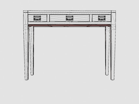 Pocasset desk console table black oak Modelo 3D