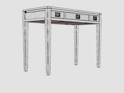 Pocasset desk console table black oak Modelo 3D