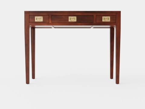 Pocasset desk console table rich brown Modèle 3D