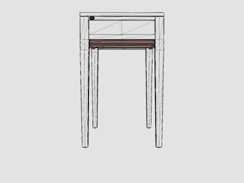 Pocasset desk console table rich brown 3D Model