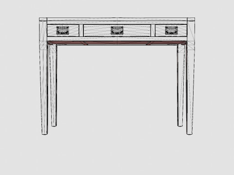 Pocasset desk console table wenge 3D 모델