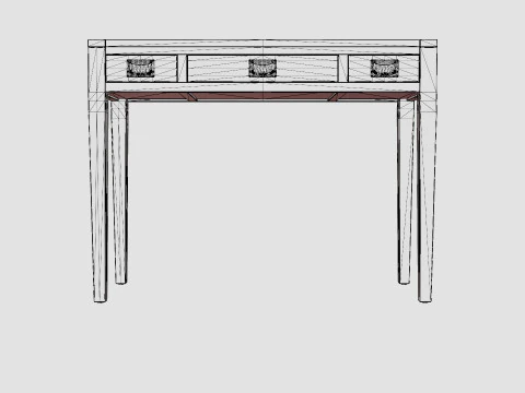 Pocasset desk console table wenge 3D Model