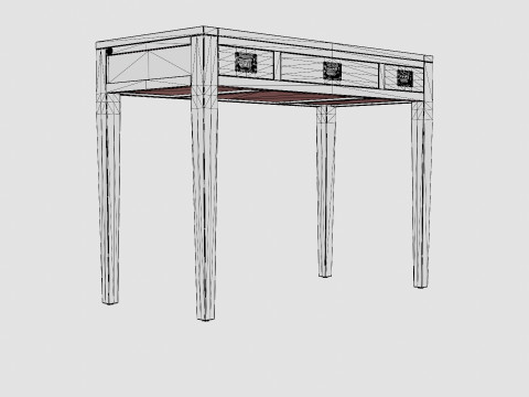 Pocasset desk console table wenge 3D 모델