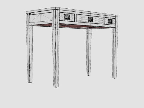 Pocasset desk console table wenge 3D Model