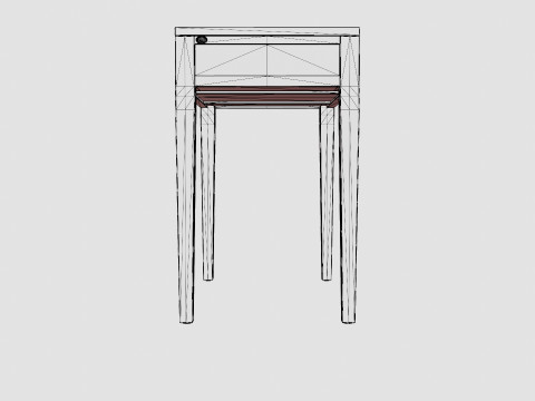 Pocasset desk console table wenge 3D 모델
