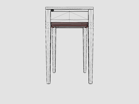 Pocasset desk console table wenge 3D Model
