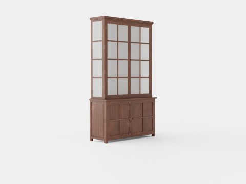 Rhode Island display cabinet rich brown 3D 模型