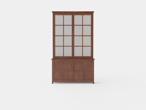 Rhode Island display cabinet rich brown 3D Model