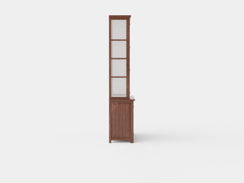 Rhode Island display cabinet rich brown 3D Model