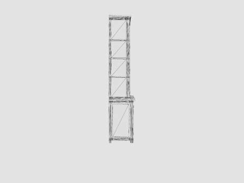 Rhode Island display cabinet rich brown 3D Model