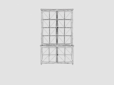 Rhode Island display cabinet white 3D Model