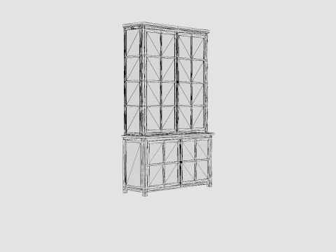 Rhode Island display cabinet white 3D Model