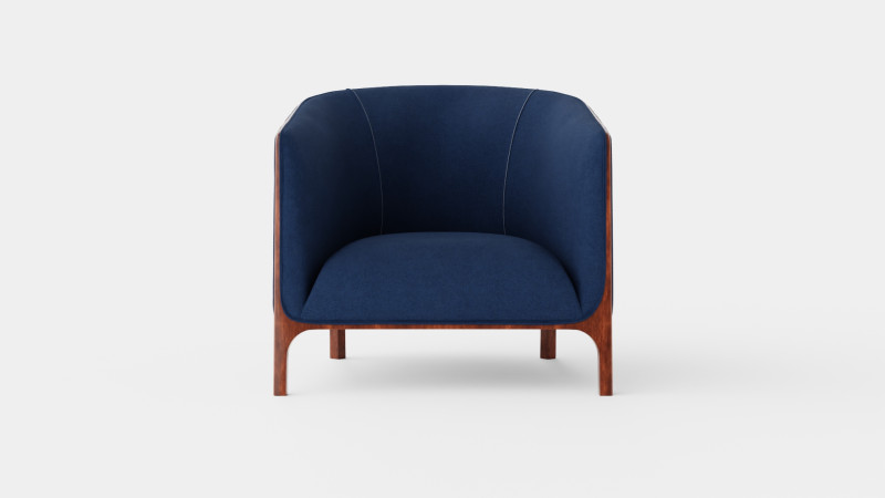 Ryder armchair indigo 3D 模型 .c4d .max .obj .3ds .fbx .stl .blend 