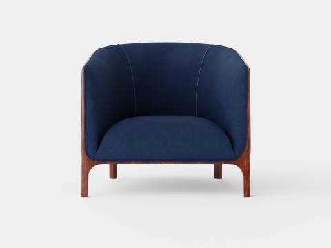 Ryder armchair indigo 3D Model