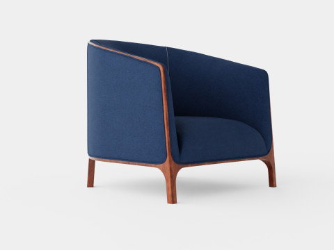 Ryder armchair indigo 3D 模型