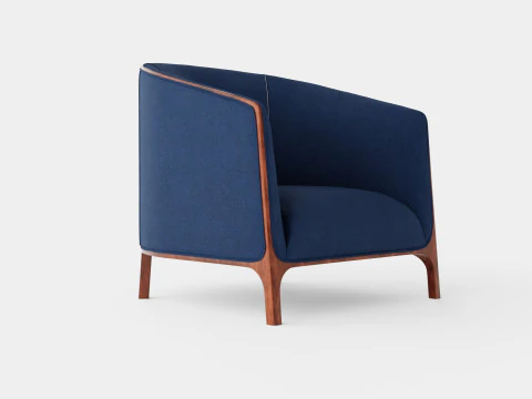 Ryder armchair indigo 3D Model
