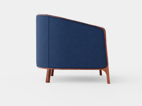 Ryder armchair indigo 3D 模型