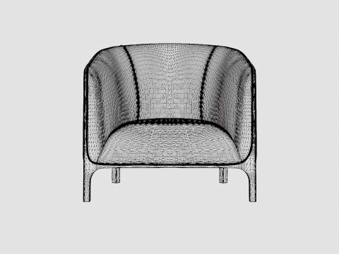 Ryder armchair indigo 3D 模型