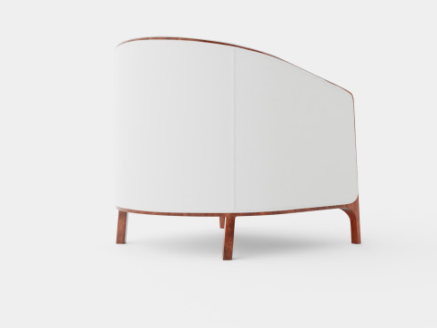Ryder armchair off white Modello 3D