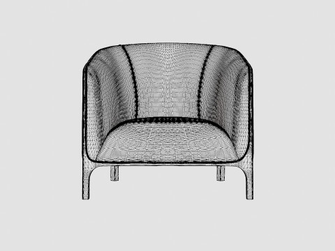 Ryder armchair off white Modello 3D