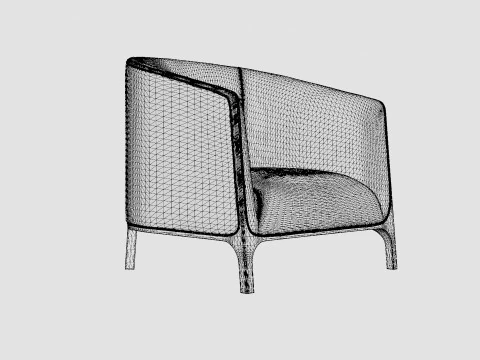 Ryder armchair off white 3D Model