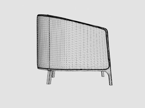 Ryder armchair off white 3D Model