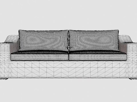 San Diego sofa vintage 3 seat including cushions 3D Model