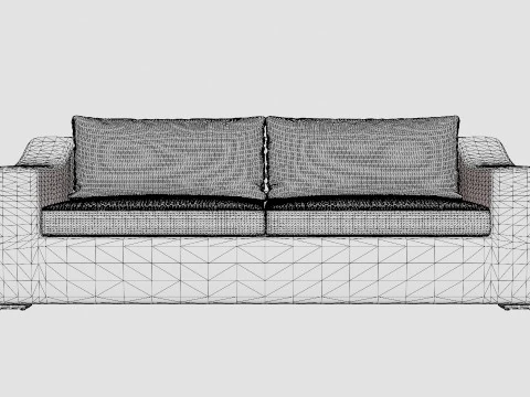 San Diego sofa vintage 3 seat including cushions 3D Model