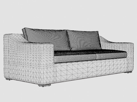 San Diego sofa vintage 3 seat including cushions 3D Model