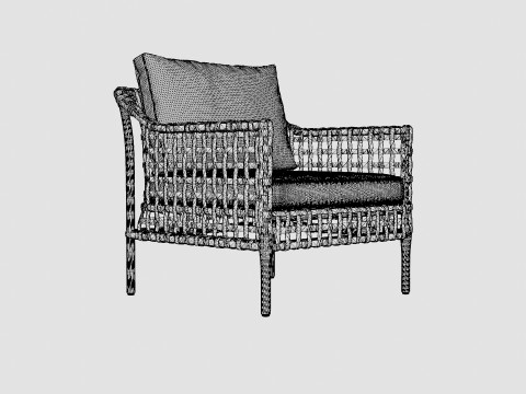 Santa Monica armchair classic grey 3D Model