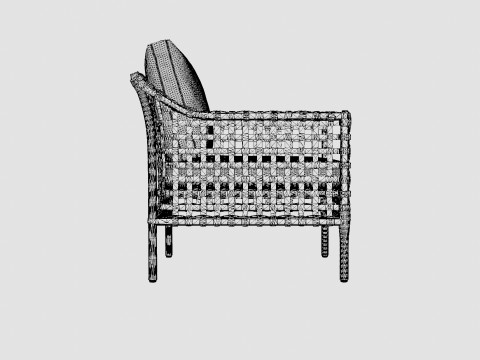 Santa Monica armchair classic grey 3D Model