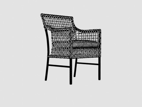 Santa Monica armchair grey 3D 模型