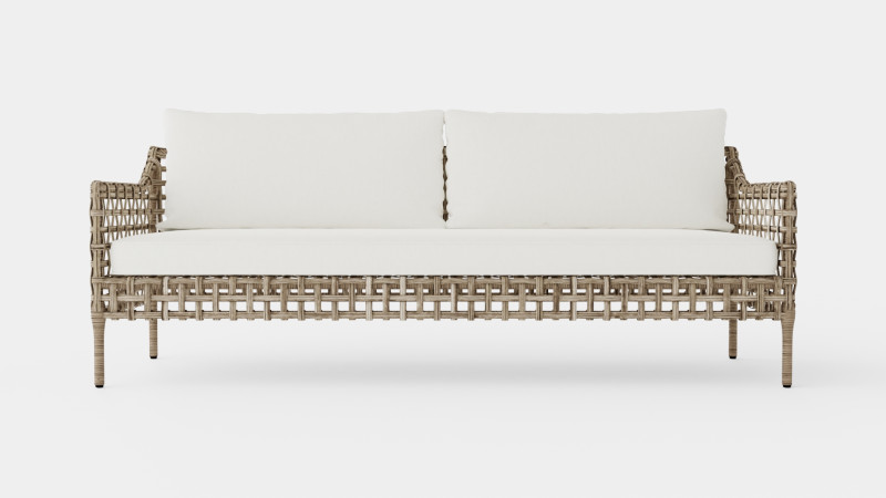 Santa Monica sofa grey 3 seat 3D Модель .c4d .max .obj .3ds .fbx .stl .blend