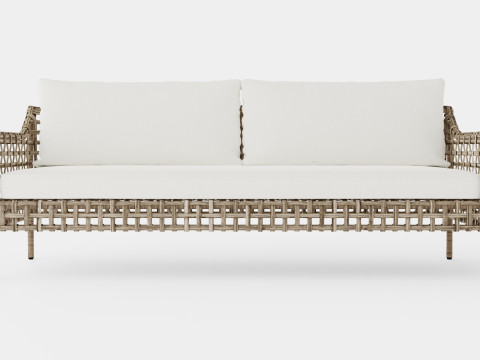 Santa Monica sofa grey 3 seat 3D Model