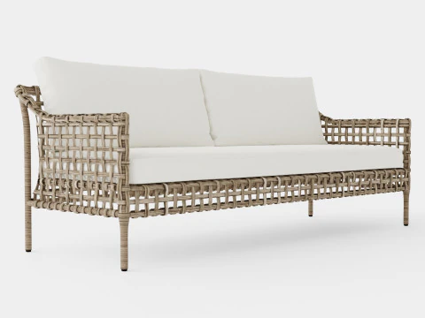 Santa Monica sofa grey 3 seat 3D Model
