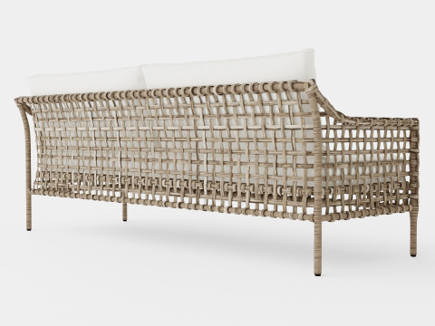 Santa Monica sofa grey 3 seat 3D Модель