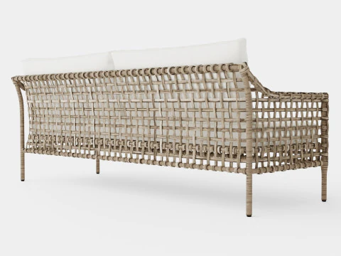 Santa Monica sofa grey 3 seat 3D Model