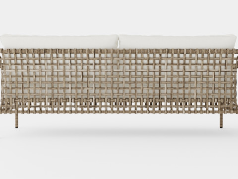 Santa Monica sofa grey 3 seat 3D Модель