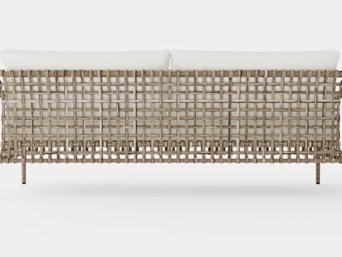 Santa Monica sofa grey 3 seat 3D Model