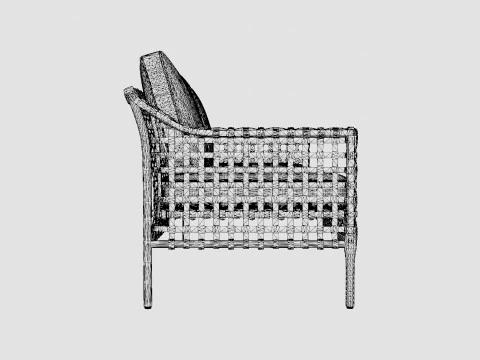 Santa Monica sofa grey 3 seat 3D Model