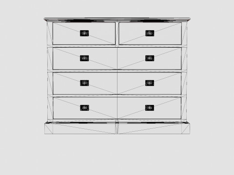 Sebago chest of drawers black Model 3D