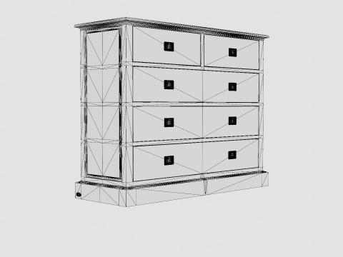 Sebago chest of drawers black Model 3D