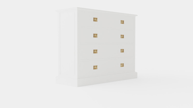 Sebago chest of drawers white 3D 模型 .c4d .max .obj .3ds .fbx .stl .blend 